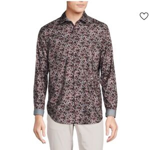 Robert Graham John Classic Purple Fit Floral Sport Button‎ down Shirt 2XL